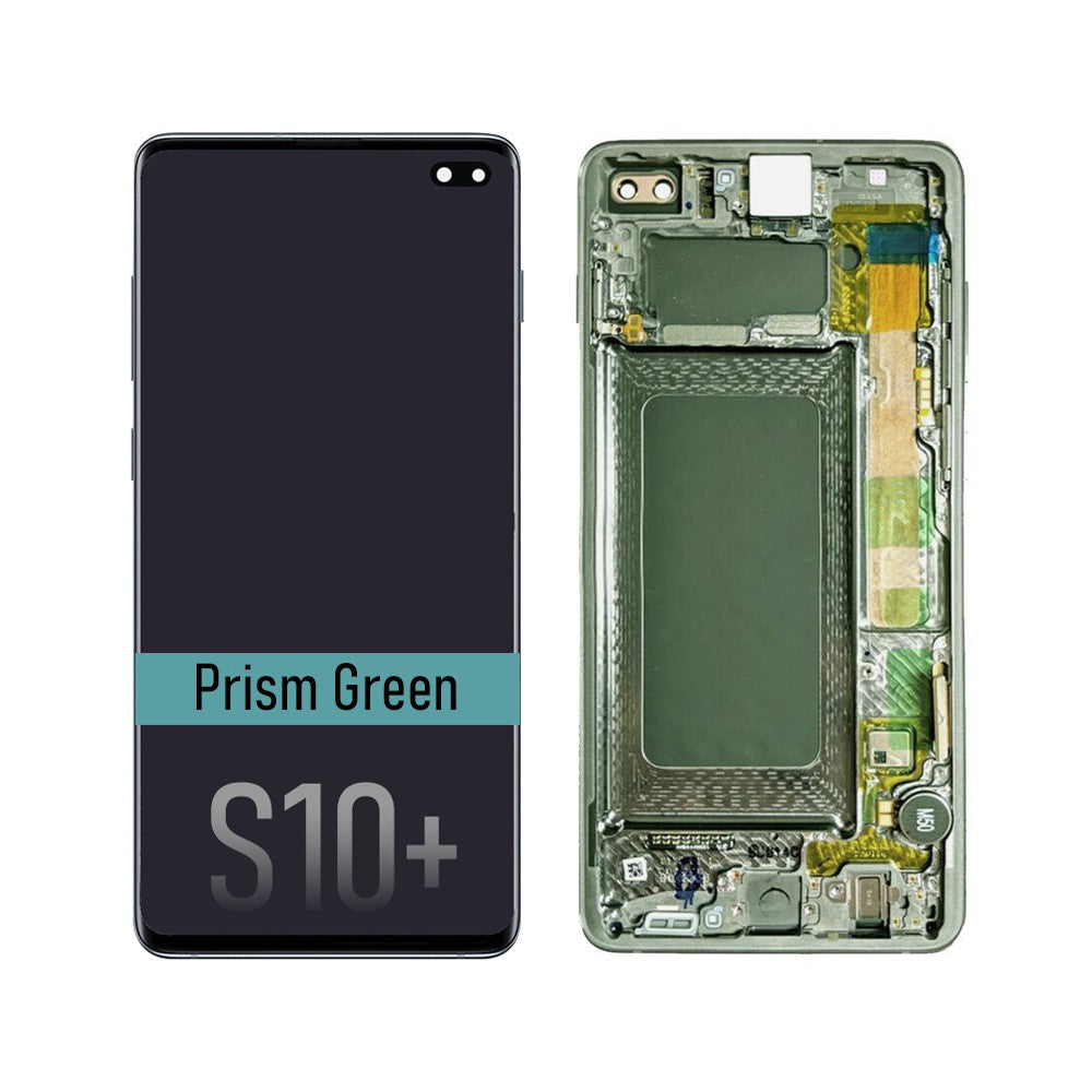 Samsung Galaxy S10 Plus G975F OLED Screen Replacement Digitizer GH82-018849E/18834E/18857E (Gold)-Prism Green Samsung Galaxy S10 Plus G975F OLED Screen Replacement Digitizer GH82-018849E/18834E/18857E (Gold)-Prism Green